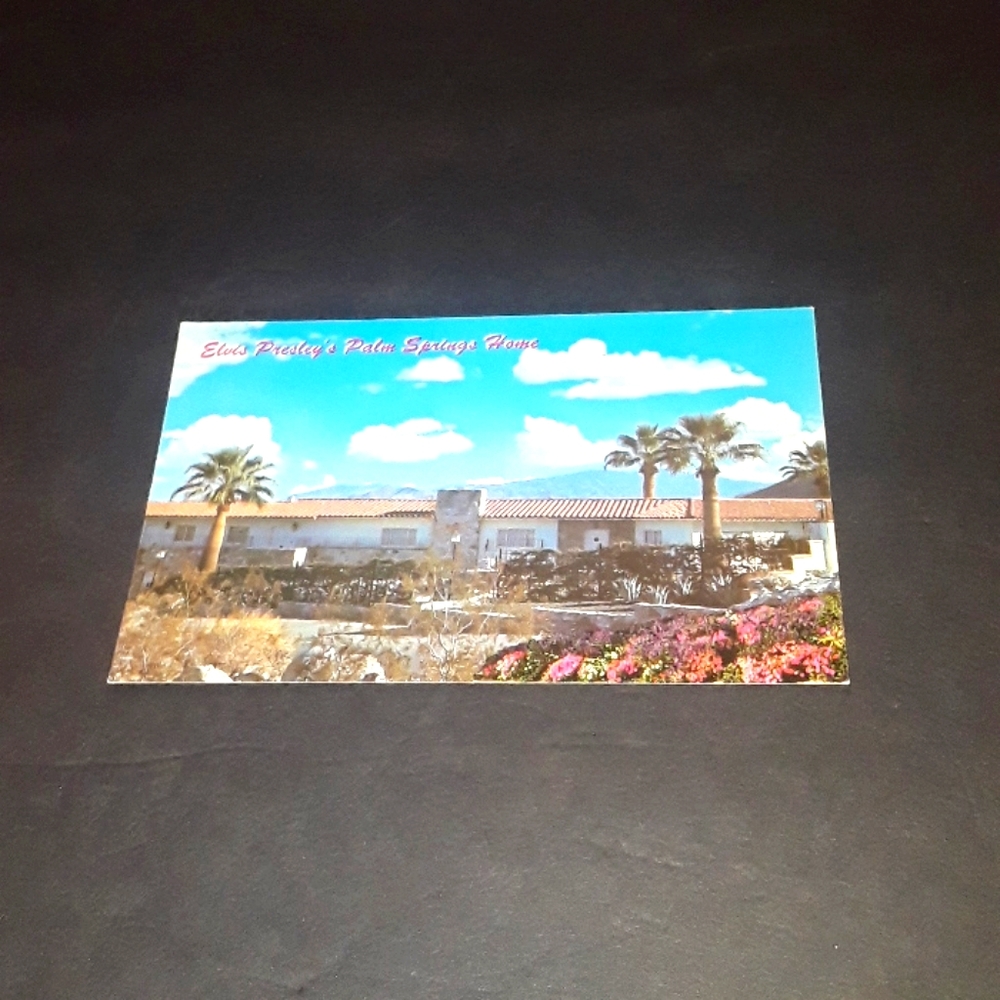 c VTG ELVIS PRESLEY'S PALM SPRINGS HOME POSTCARD